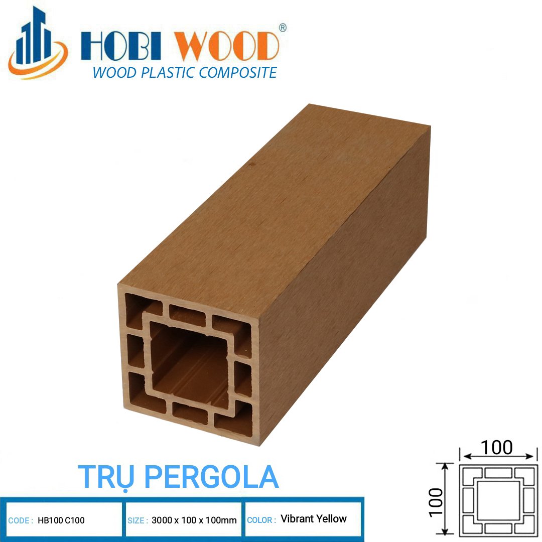 Lam trụ gỗ nhựa ngoài trời hobiwood 4